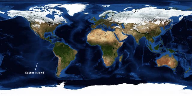 Easter Island on world map.